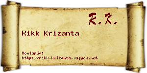 Rikk Krizanta névjegykártya
